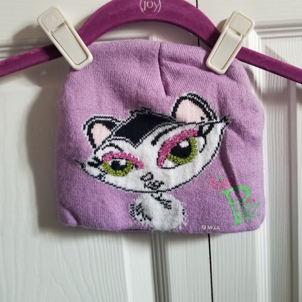 Bratz Girl's Hat Knit Beanie Toboggan Beading Vintage Y2K Petz Catz
